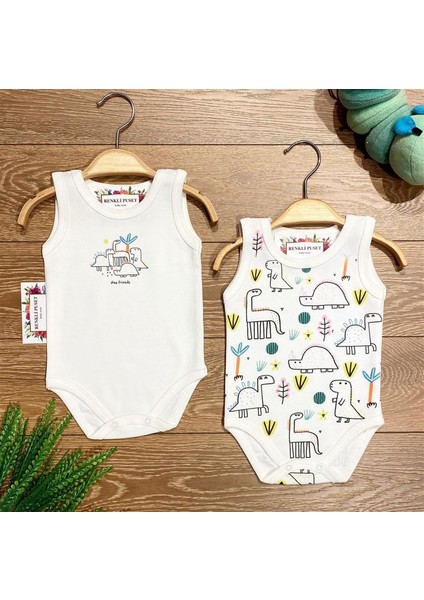 2'li Penye Bebek Askılı Body Zıbın Takım Dinazor