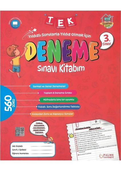 3. Sınıf Tüm Dersler 8'li Deneme Sınavı 560 Soru