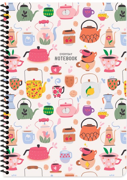 A4 Kareli Defter Coffee - Beyaz