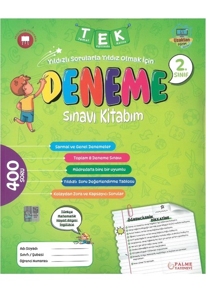 2. Sınıf Tüm Dersler 8'li Deneme Sınavı 400 Soru