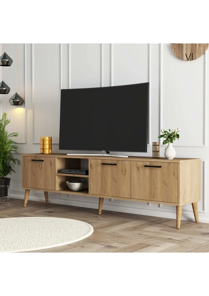 Exxen 180 cm (Ahşap Ayaklı) Tv Ünitesi Sepet Rengi 1587