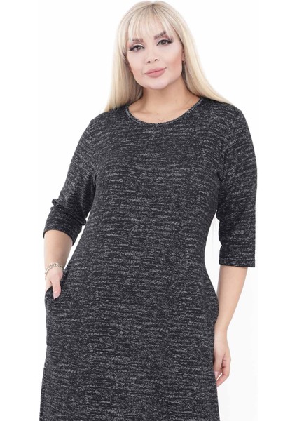 Büyük Beden Cepli Kışlık Esnek Elbise 42D-2232 fiyatları