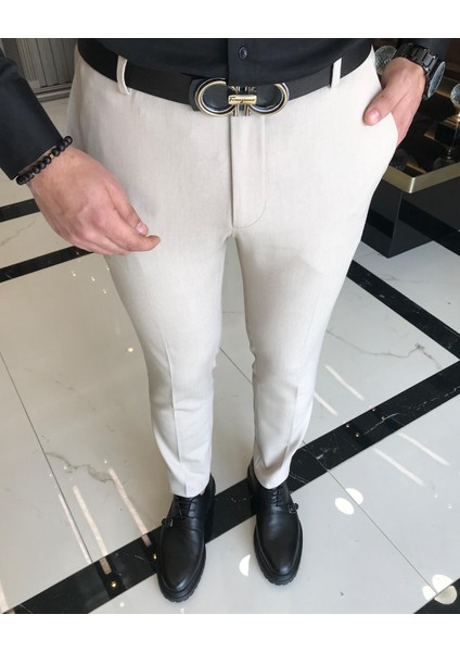 italyan kesim slim fit erkek pantolon bej T9458 fiyatları