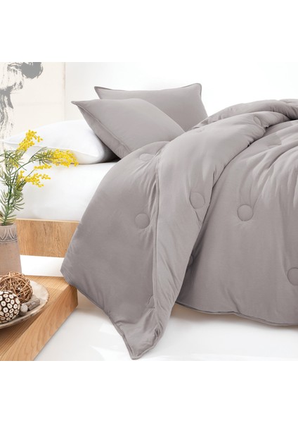 Bedding Lupa Soft Çift Kişilik Penye Yorgan 300 Gr/m2 - Gri