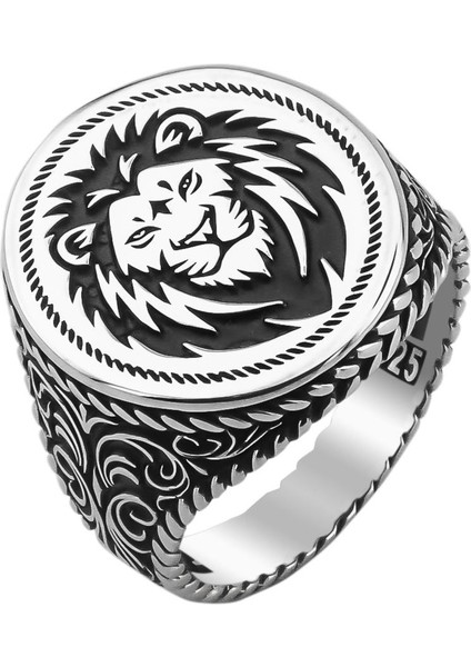 Aslan Figürlü 925 Ayar Gümüş Yüzük modelleri