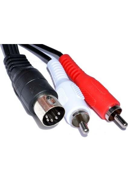 5 Pin Din To 2x Rca Kablo - 3 Metre