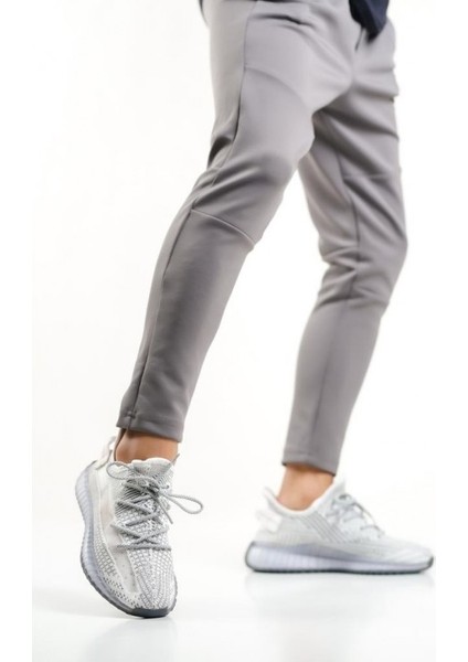 Xon1 591 Tarz Sneakers Ithal Gri Kırçıllı Triko Rahat Taban Spor Ayakkabısı