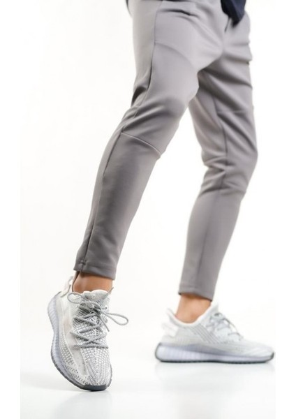 Xon1 591 Tarz Sneakers Ithal Gri Kırçıllı Triko Rahat Taban Spor Ayakkabısı
