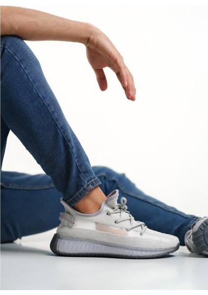 Xon1 591 Tarz Sneakers Ithal Gri Triko Rahat Taban Spor Ayakkabısı