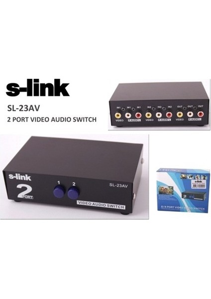 S-Link 2 Port Video Audio Splıtter