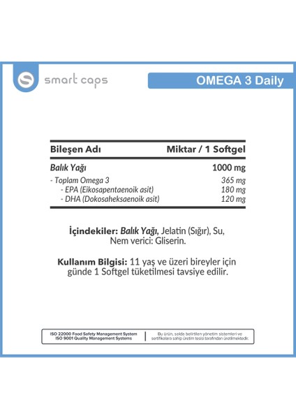 Omega 3 Daily 1000 mg 60 Softgel