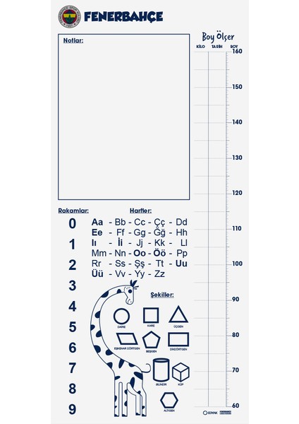 Statıkıum Boyölçer 56X120 cm Statik Kağıt Yapışkansız Fenerbahçe Lisanslı Orijinal