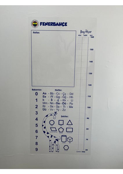 Statıkıum Boyölçer 56X120 cm Statik Kağıt Yapışkansız Fenerbahçe Lisanslı Orijinal