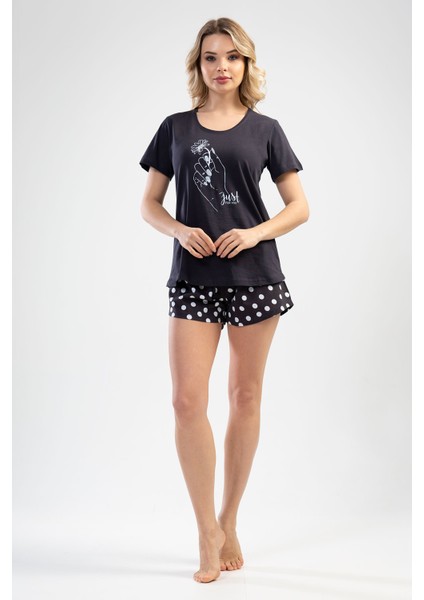 Pamuklu Kadın Kısa Kol Etegi Şortlu Pijama Takım fiyatları