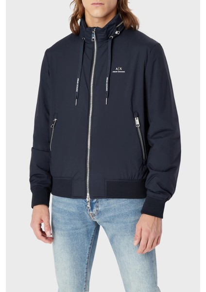 Logolu Gizli Kapüşonlu Regular Fit Mont Erkek Mont 8NZB60 ZN97Z 1583