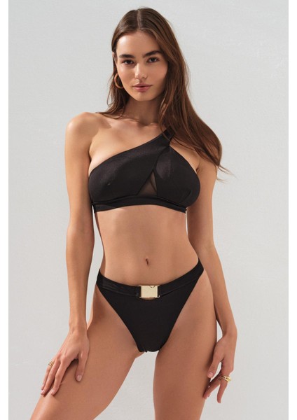 Kadın Dekolteli Tek Omuz Siyah Bikini 2C3T1N2O09 modelleri