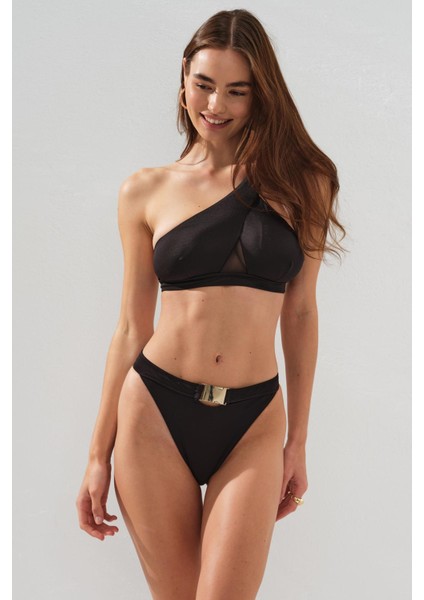Kadın Dekolteli Tek Omuz Siyah Bikini 2C3T1N2O09 fırsatları