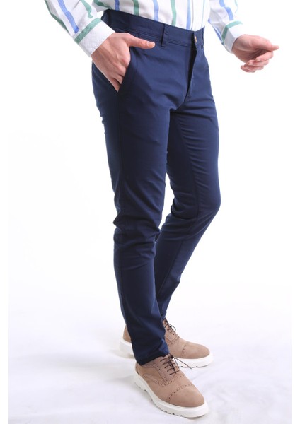 Intersivin Yazlık Lacivert Slim Fit Erkek Pamuklu Pantolon