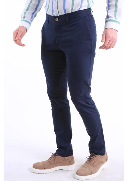 Intersivin Yazlık Lacivert Slim Fit Erkek Pamuklu Pantolon