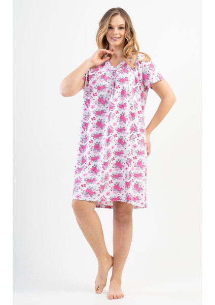 Pamuklu Kısa Kol Kısa Gecelik