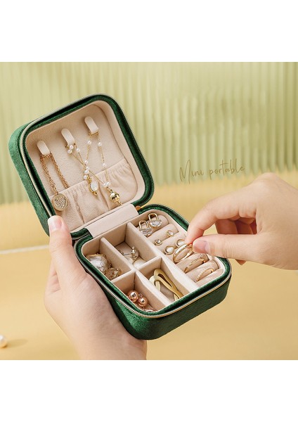 Mini Retro Süet Mücevher Kutusu (Yurt Dışından)