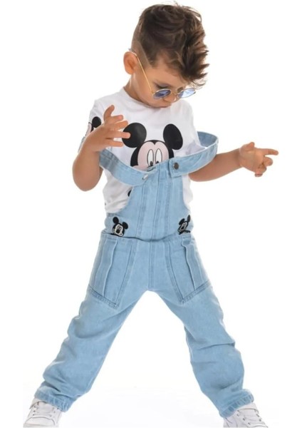 Mınnıe & Mıckey Tulum Kardeş Kombin Mıckey Bahçıvan Tulum & Tshirt modelleri