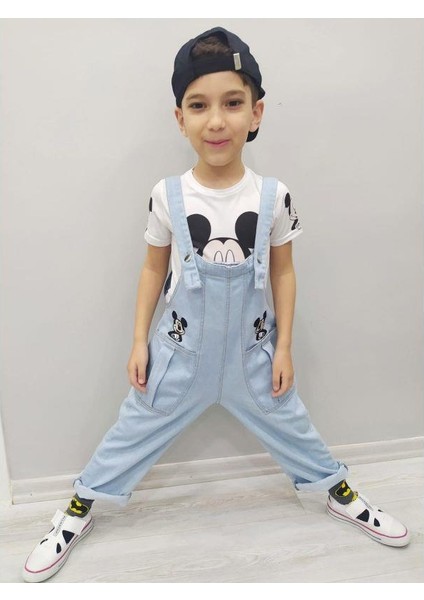 Mınnıe & Mıckey Tulum Kardeş Kombin Mıckey Bahçıvan Tulum & Tshirt fırsatları