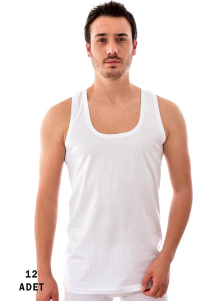 6 Adet 0101 Erkek Penye Atlet Beyaz