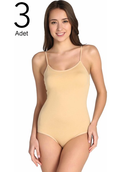 Kadın Ip Askılı Çıtçıtlı Body 4'lü