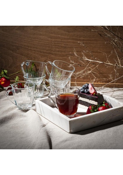 55733 Mercan 6'lı Kulplu Çay Fincanı 160ML