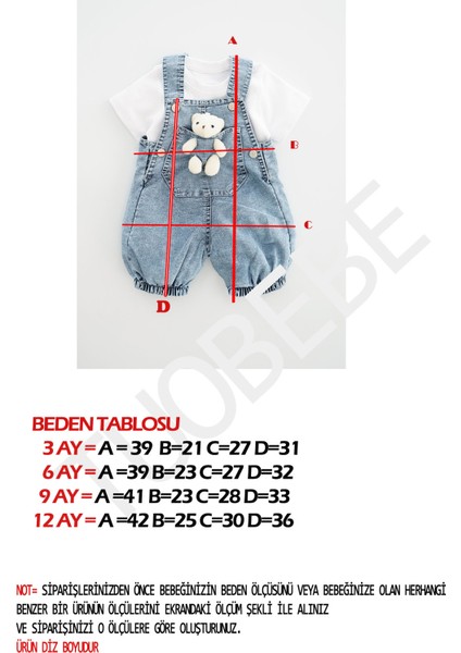 Bebek Kot Unisex Salopet Oyuncak Ayıcıklı