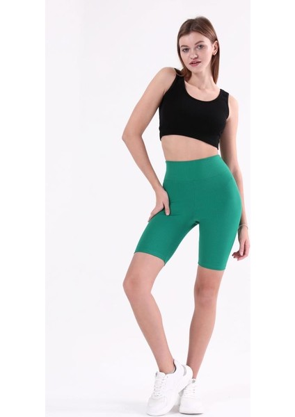 Fitilli Kadın Yüksek Bel Dikişsiz Biker Spor Şort Tayt modelleri