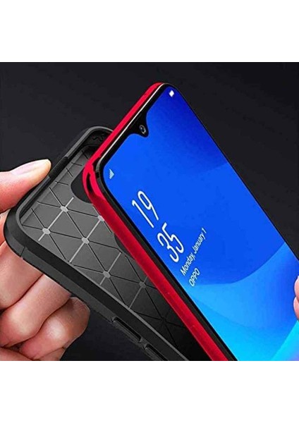 Oppo RX17 Neo Karbon Desenli Negro Silikon Kılıf