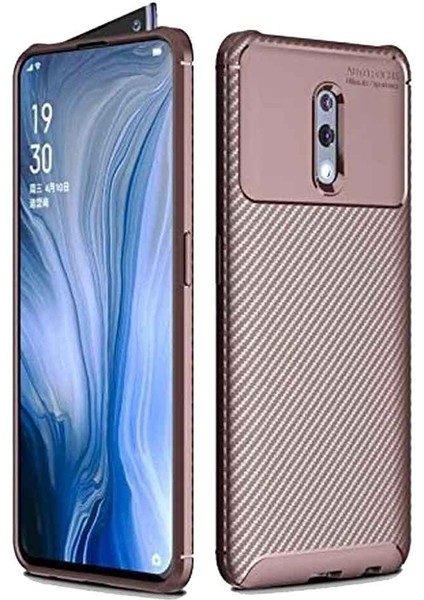 Oppo Reno Karbon Desenli Negro Silikon Kılıf