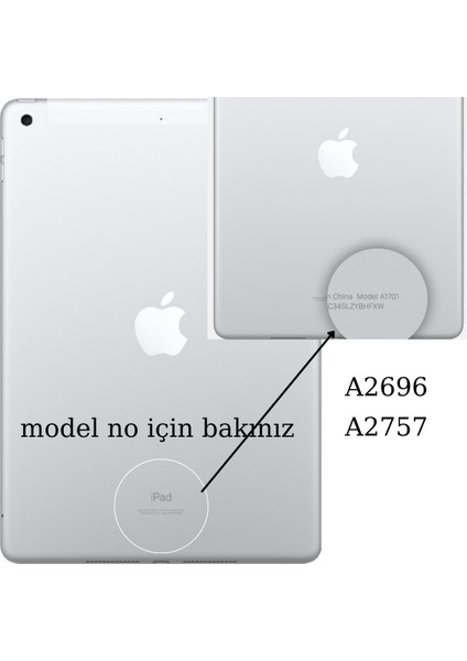 iPad 10.nesil 10.9" (A2696-A2757) Uyumlu Tri Fold Kalemlikli Tablet Kılıfı Ekran Koruyucu Kalem Seti