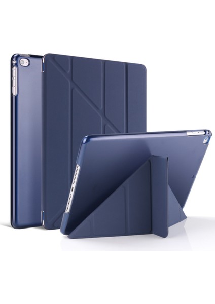 iPad 10.nesil 10.9" (A2696-A2757) Uyumlu Kılıf 3 Farklı Stand Kalemlikli Tri Folding Tablet Kılıfı
