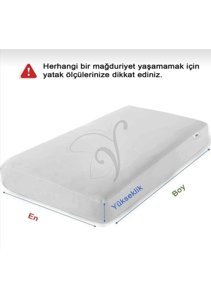 AY Home  Alez Mikro Fitted Su Sıvı Geçirmez Alez Yatak Alezi Yatak Koruyucu 100% Pamuklu Beyaz 10 Farklı Ebat