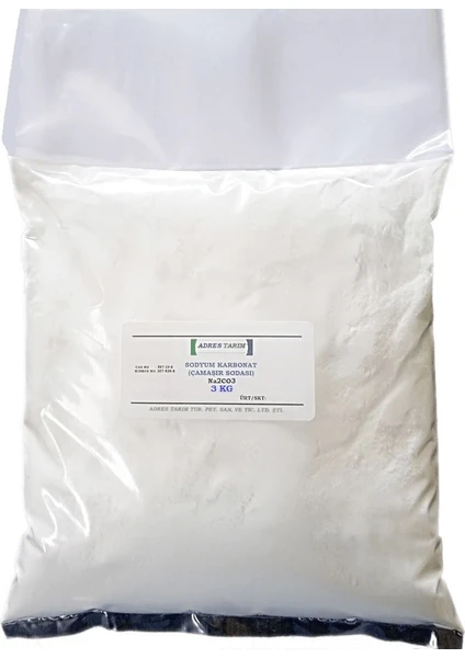 Adres Tarım Sodyum Karbonat (Çamaşır Sodası-Hafif Soda) 3 kg