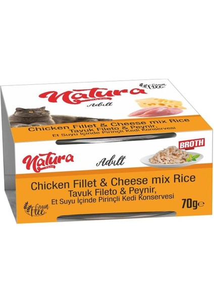 Naturatavuk Fileto ve Peynirli Yetişkin Kedi Konservesi 70 gr