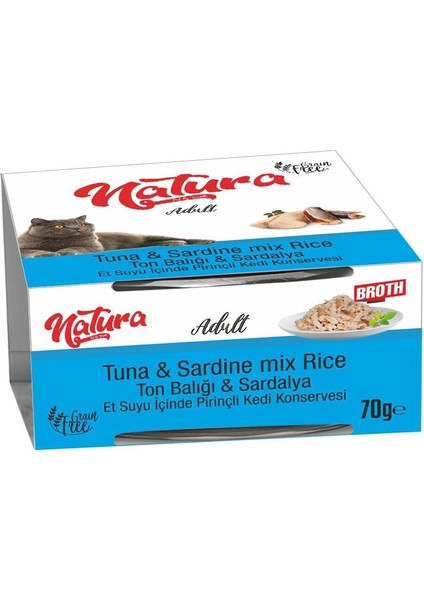 Natura Ton ve Sardalyalı Yetişkin Kedi Konservesi 70 gr