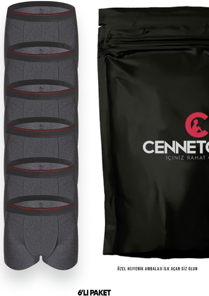 Cennetoğlu Erkek 6 Adet Likralı Boxer Özel Hijyenik Ambalajlı Paket fiyatları