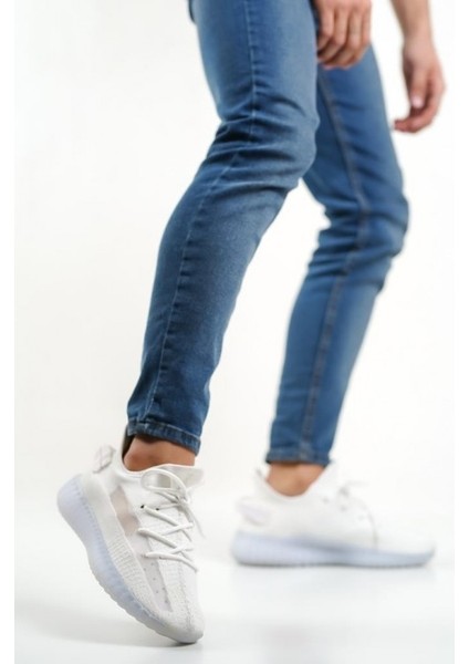 591 Tarz Sneakers Ithal Beyaz Triko Rahat Taban Spor Ayakkabısı10