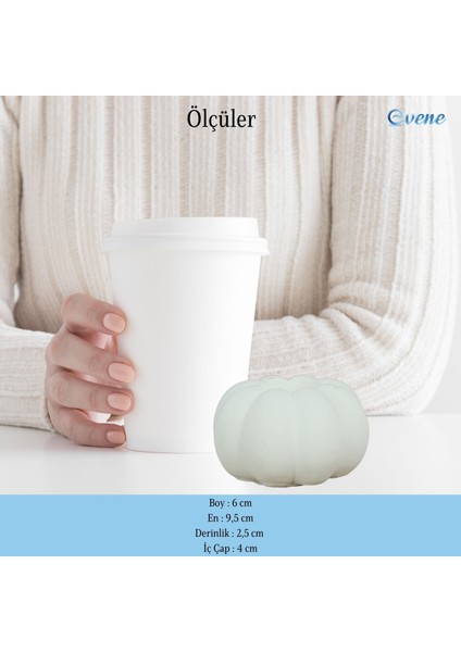 Mumluk Şamdan 3 Adet Tealight ve Ince Mum Uyumlu Kabak Model