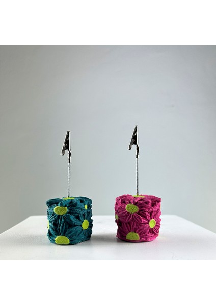 Fuşya Yeşil Koyu Yeşil Papatya 2'li Not Tutucu Set fiyatları