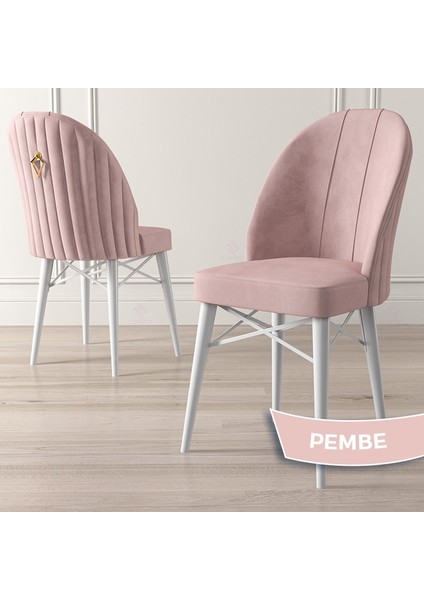 Concept Roz Serisi 80X132 Mdf Açılabilir Beyaz Mermer Desen Mutfak Masası Takımı 6 Sandalye Gold Halkalı modelleri