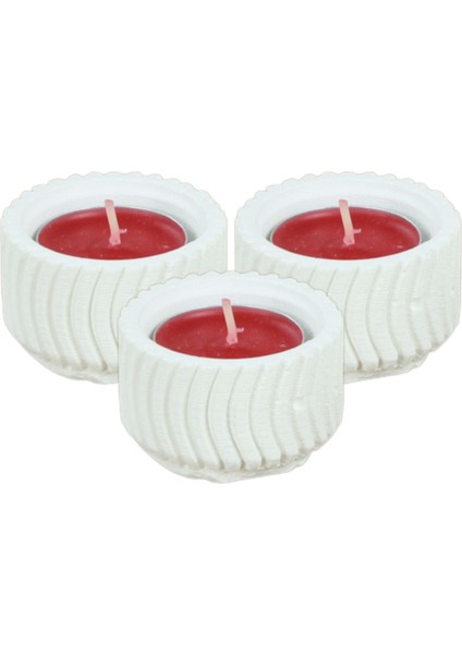 Mumluk Şamdan 3 Adet Tealight Uyumlu Üçlü Tekerlek Model