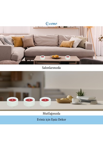 Mumluk Şamdan 3 Adet Tealight Uyumlu Üçlü Tekerlek Model