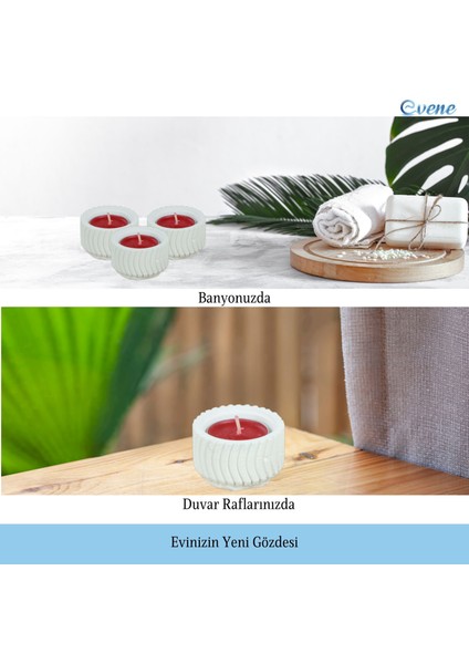 Mumluk Şamdan 3 Adet Tealight Uyumlu Üçlü Tekerlek Model