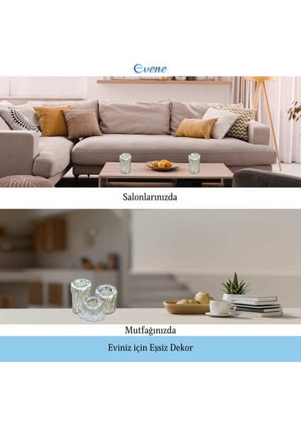 Mumluk Şamdan 3 Adet Tealight Uyumlu Üçlü Tüm Boylar Erimiş Mum Model