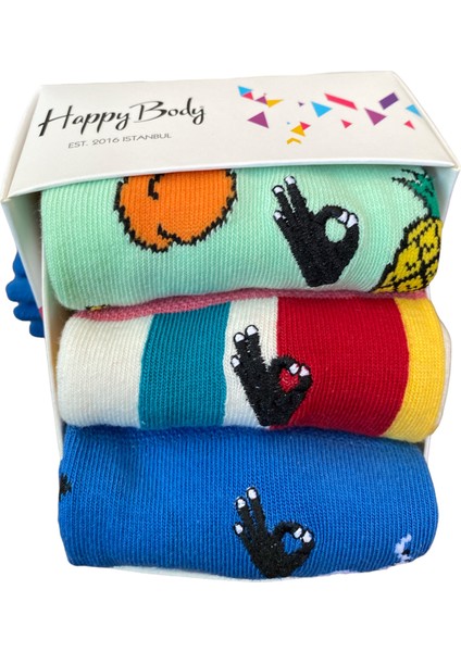 (ART.24268-1) Unisex Soket Nakışlı Desenli Yıkamalı Kumaş Penye 3lü Özel Kutulu fiyatları